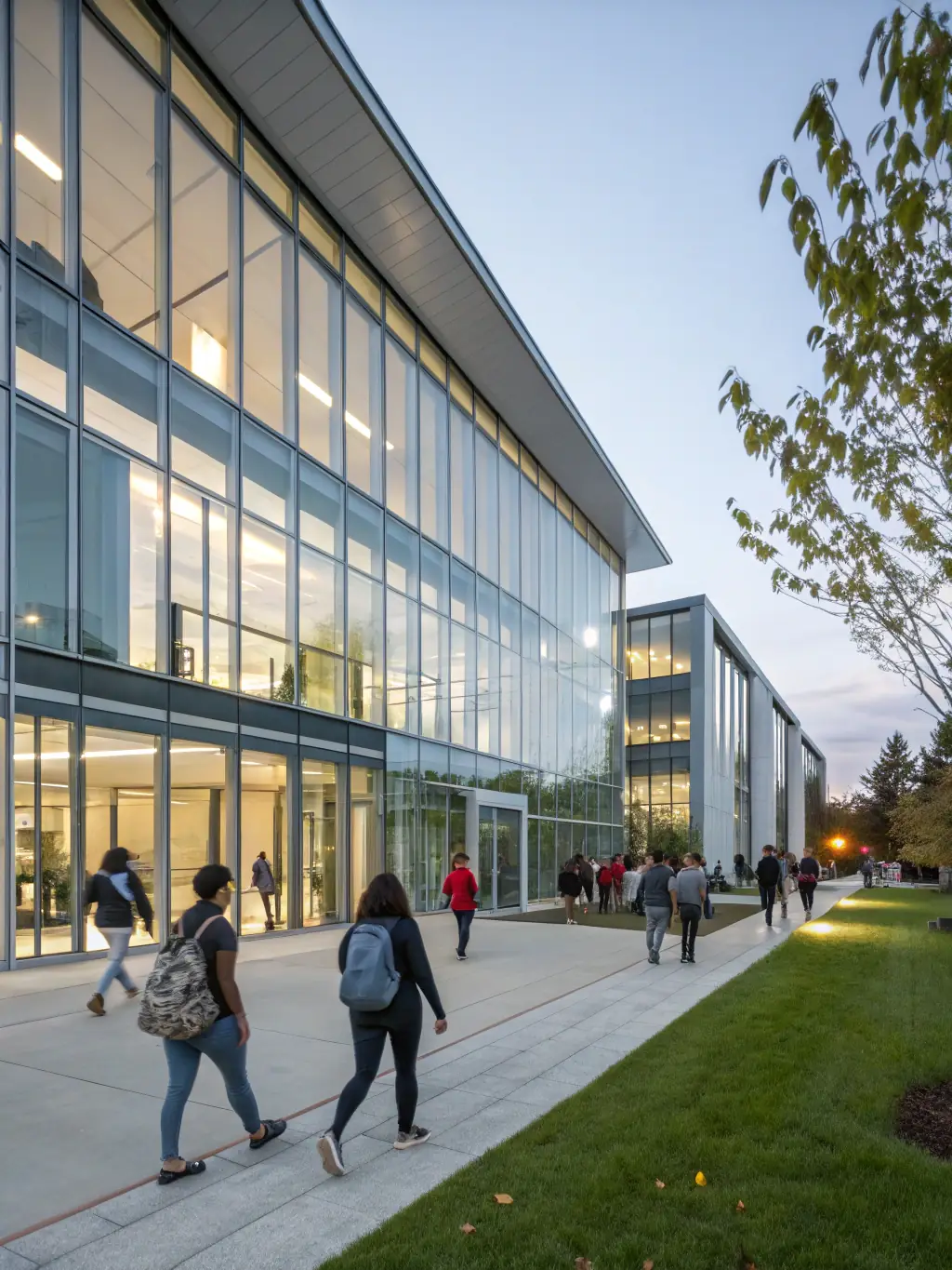 A picture of a group of students on a field trip, visiting a sustainable building project, showcasing the practical and real-world learning experiences at Maven School of Interior Decoration and Design.