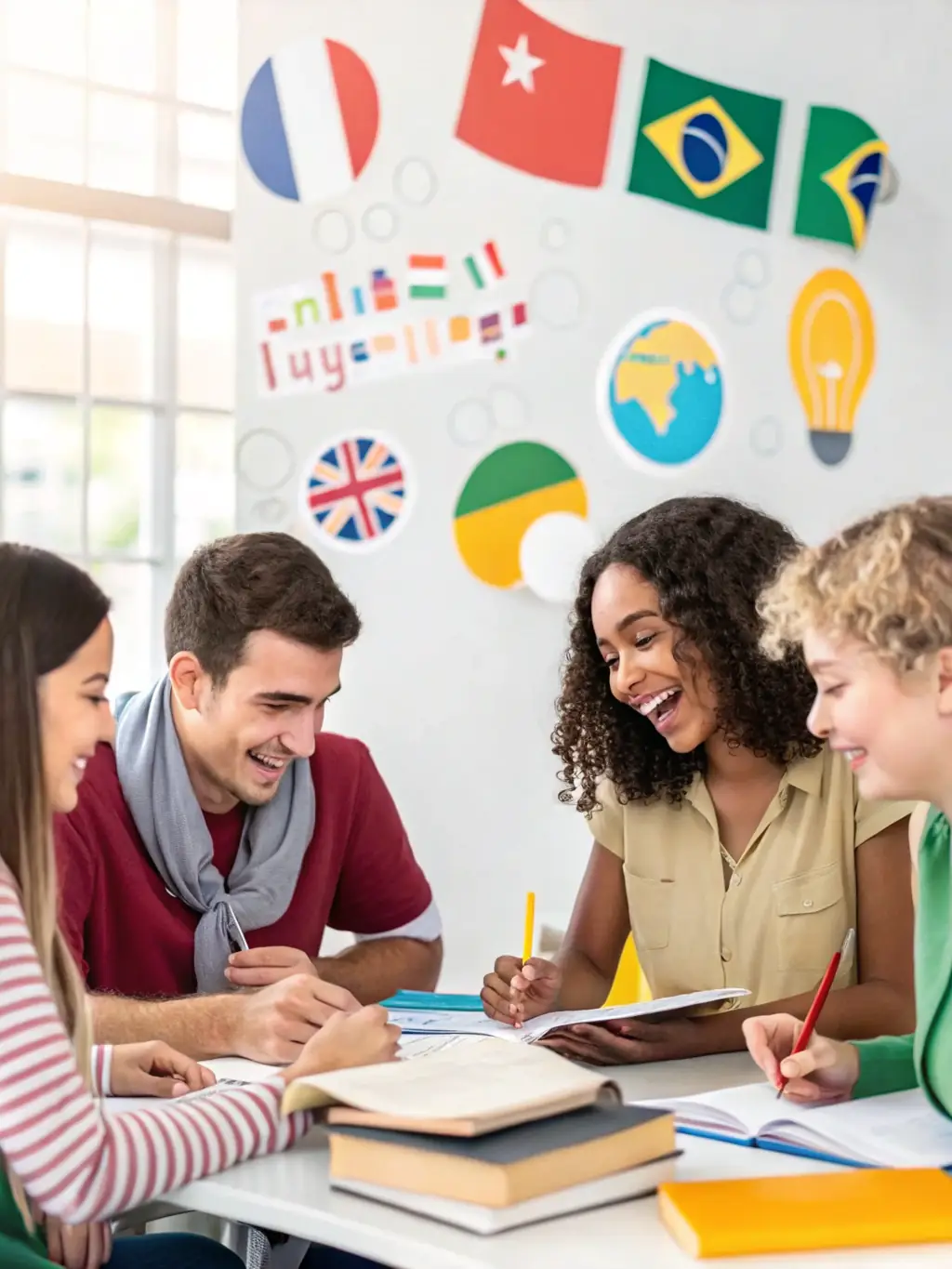 A vibrant image of a color palette and fabric swatches being analyzed by students during a color theory class at Maven School of Interior Decoration and Design.